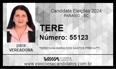 Candidato TERE 2024 - PARAÍSO - Eleições