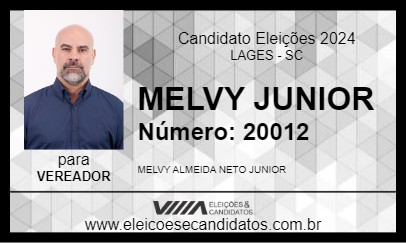 Candidato MELVY JUNIOR 2024 - LAGES - Eleições