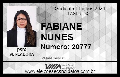 Candidato FABIANE NUNES 2024 - LAGES - Eleições