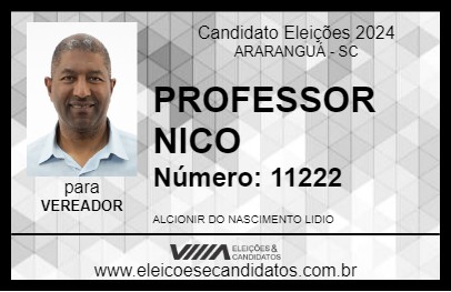 Candidato PROFESSOR NICO 2024 - ARARANGUÁ - Eleições