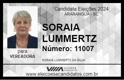 Candidato SORAIA LUMMERTZ 2024 - ARARANGUÁ - Eleições