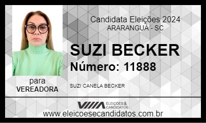 Candidato SUZI BECKER 2024 - ARARANGUÁ - Eleições