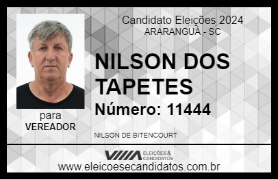 Candidato NILSON DOS TAPETES 2024 - ARARANGUÁ - Eleições