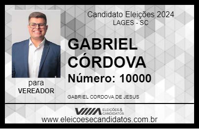 Candidato GABRIEL CÓRDOVA 2024 - LAGES - Eleições