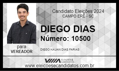 Candidato DIEGO DIAS 2024 - CAMPO ERÊ - Eleições