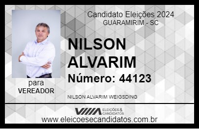 Candidato NILSON  ALVARIM 2024 - GUARAMIRIM - Eleições