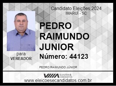 Candidato PEDRO RAIMUNDO JUNIOR 2024 - IMARUÍ - Eleições