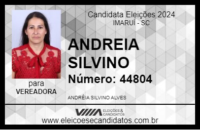 Candidato ANDREIA SILVINO 2024 - IMARUÍ - Eleições