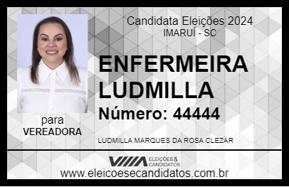 Candidato ENFERMEIRA LUDMILLA 2024 - IMARUÍ - Eleições