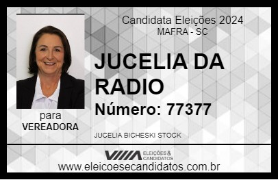 Candidato JUCELIA DA RADIO 2024 - MAFRA - Eleições