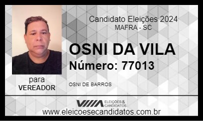 Candidato OSNI DA VILA 2024 - MAFRA - Eleições