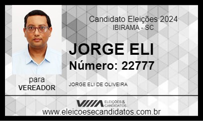 Candidato JORGE ELI 2024 - IBIRAMA - Eleições