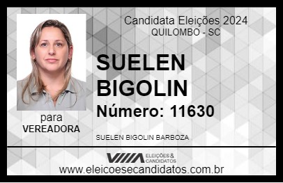 Candidato SUELEN BIGOLIN 2024 - QUILOMBO - Eleições