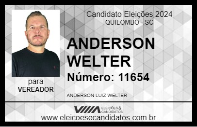 Candidato ANDERSON WELTER 2024 - QUILOMBO - Eleições