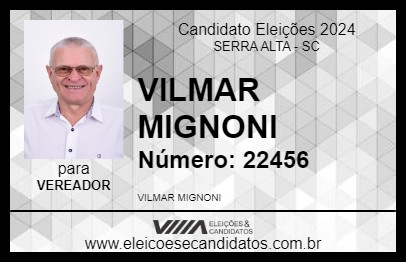 Candidato VILMAR MIGNONI 2024 - SERRA ALTA - Eleições