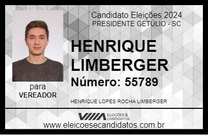 Candidato HENRIQUE LIMBERGER 2024 - PRESIDENTE GETÚLIO - Eleições