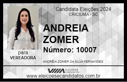 Candidato ANDREIA ZOMER 2024 - CRICIÚMA - Eleições