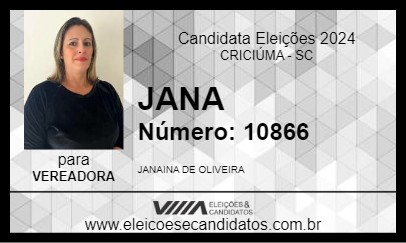 Candidato JANA 2024 - CRICIÚMA - Eleições