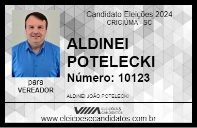 Candidato ALDINEI POTELECKI 2024 - CRICIÚMA - Eleições