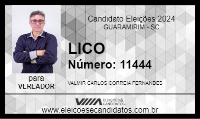 Candidato LICO 2024 - GUARAMIRIM - Eleições