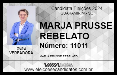 Candidato MARJA PRUSSE REBELATO 2024 - GUARAMIRIM - Eleições