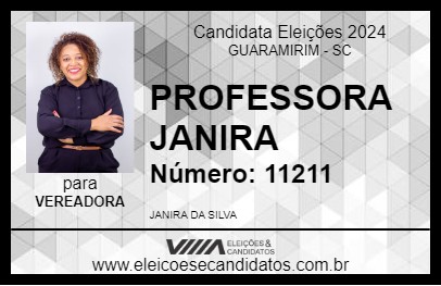 Candidato PROFESSORA JANIRA 2024 - GUARAMIRIM - Eleições