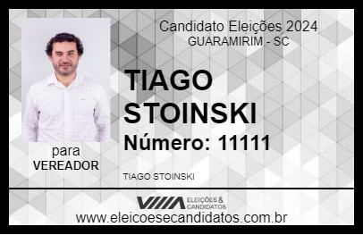 Candidato TIAGO STOINSKI 2024 - GUARAMIRIM - Eleições