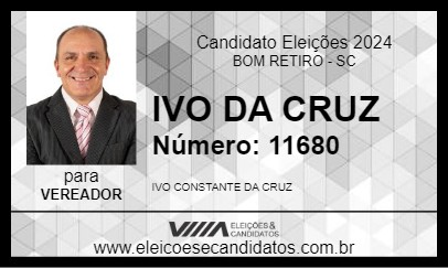 Candidato IVO DA CRUZ 2024 - BOM RETIRO - Eleições