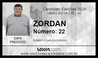 Candidato ZORDAN 2024 - UNIÃO DO OESTE - Eleições