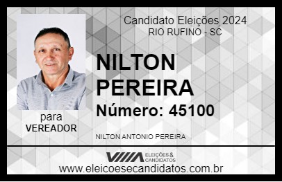 Candidato NILTON PEREIRA 2024 - RIO RUFINO - Eleições