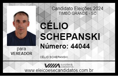 Candidato CÉLIO SCHEPANSKI 2024 - TIMBÓ GRANDE - Eleições