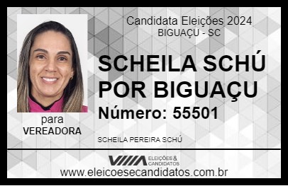 Candidato SCHEILA SCHÚ POR BIGUAÇU 2024 - BIGUAÇU - Eleições