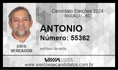 Candidato ANTONIO  2024 - BIGUAÇU - Eleições