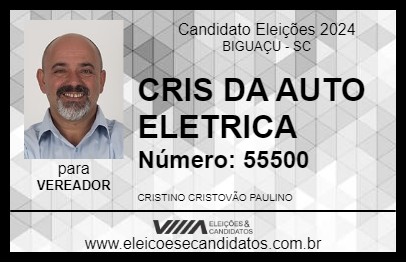 Candidato CRIS DA AUTO ELETRICA 2024 - BIGUAÇU - Eleições