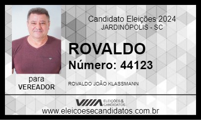 Candidato ROVALDO  2024 - JARDINÓPOLIS - Eleições