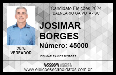 Candidato JOSIMAR BORGES 2024 - BALNEÁRIO GAIVOTA - Eleições