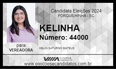 Candidato KELINHA 2024 - FORQUILHINHA - Eleições