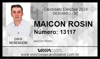 Candidato MAICON ROSIN 2024 - DESCANSO - Eleições