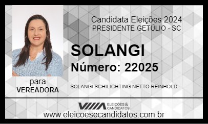 Candidato SOLANGI 2024 - PRESIDENTE GETÚLIO - Eleições