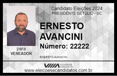 Candidato ERNESTO AVANCINI 2024 - PRESIDENTE GETÚLIO - Eleições