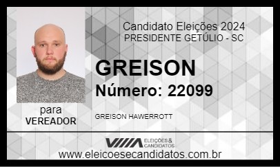 Candidato GREISON 2024 - PRESIDENTE GETÚLIO - Eleições