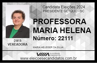 Candidato PROFESSORA MARIA HELENA 2024 - PRESIDENTE GETÚLIO - Eleições