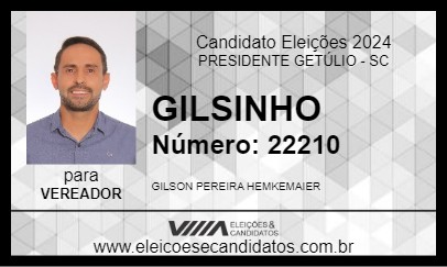 Candidato GILSINHO 2024 - PRESIDENTE GETÚLIO - Eleições