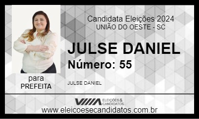 Candidato JULSE DANIEL  2024 - UNIÃO DO OESTE - Eleições