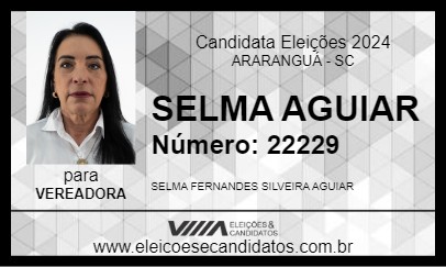 Candidato SELMA AGUIAR 2024 - ARARANGUÁ - Eleições