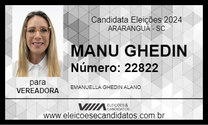 Candidato MANU GHEDIN 2024 - ARARANGUÁ - Eleições