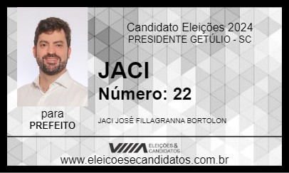 Candidato JACI 2024 - PRESIDENTE GETÚLIO - Eleições