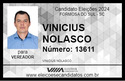 Candidato VINICIUS NOLASCO 2024 - FORMOSA DO SUL - Eleições