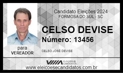 Candidato CELSO DEVISE 2024 - FORMOSA DO SUL - Eleições