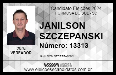 Candidato JANILSON SZCZEPANSKI 2024 - FORMOSA DO SUL - Eleições